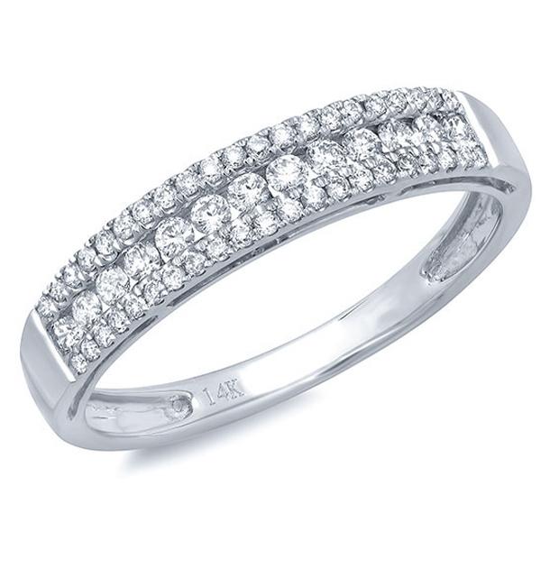 0.35 Ctw 14k White Gold Diamond Womens Band