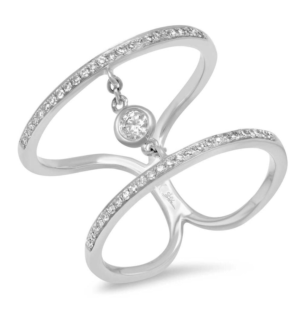 0.24 Ctw 14k White Gold Diamond Womens Ring