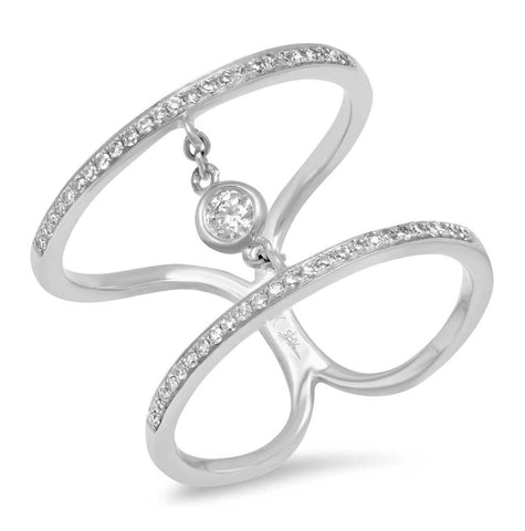 0.24 Ctw 14k White Gold Diamond Womens Ring