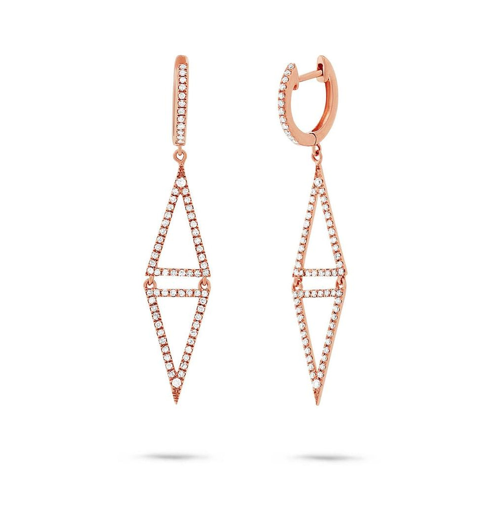 0.49 Ctw 14k Rose Gold Diamond Triangle Earring