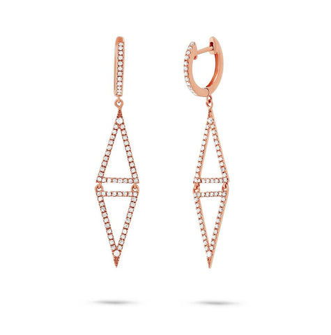 0.49 Ctw 14k Rose Gold Diamond Triangle Earring