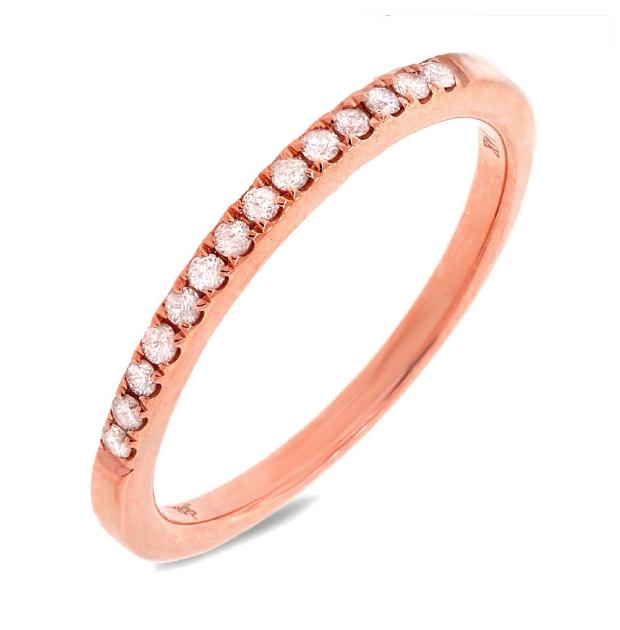 0.14 Ctw 14k Rose Gold Diamond Womens Band