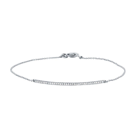 0.10 Ctw 14k White Gold Diamond Bar Bracelet