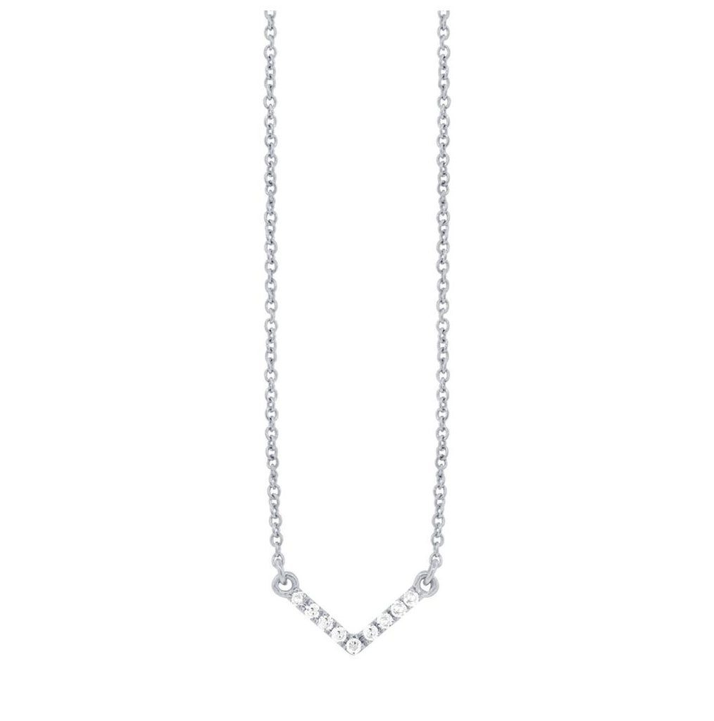 0.08 Ctw 14k White Gold Diamond Necklace