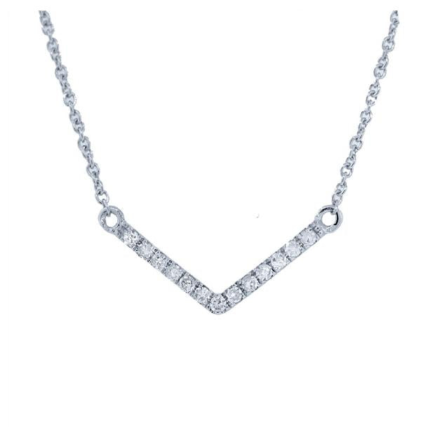 0.05 Ctw 14k White Gold Diamond Necklace