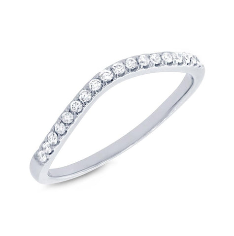 0.19 Ctw 14k White Gold Diamond Womens Curved Band