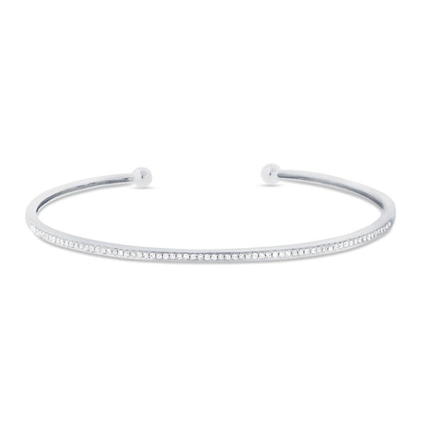 0.23 Ctw 14k White Gold Diamond Bangle Bracelet