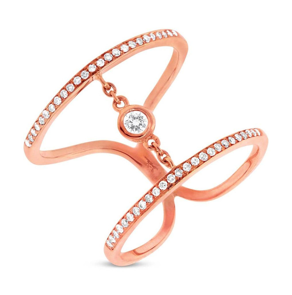 0.24 Ctw 14k Rose Gold Diamond Womens Ring Size 5.5