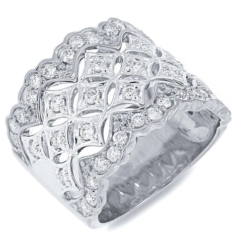 0.83 Ctw 18k White Gold Diamond Womens Ring