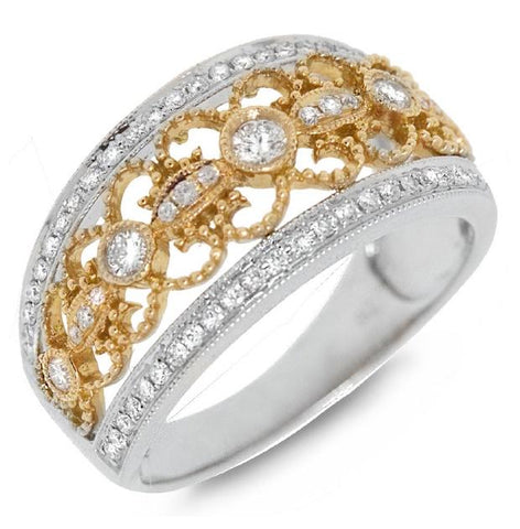 0.50 Ctw 18k Two-tone Gold Diamond Womens Ring