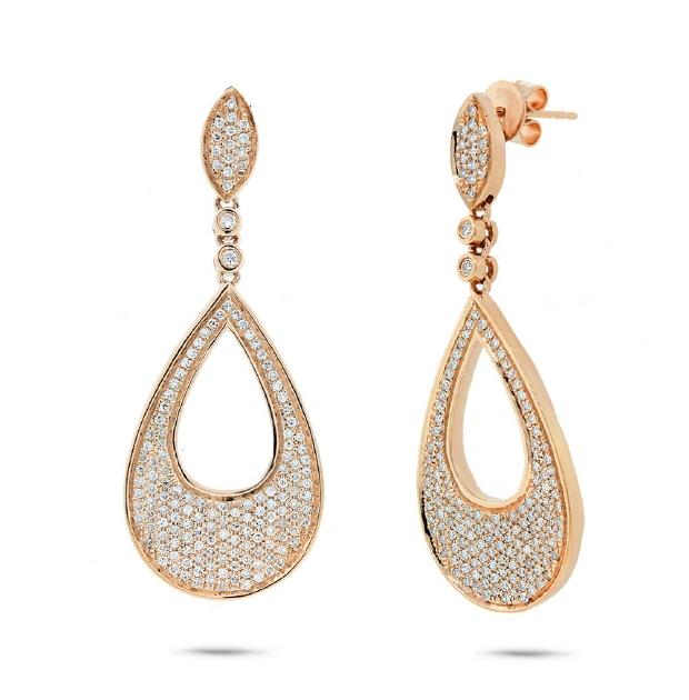 0.88 Ctw 14k Yellow Gold Diamond Pave Earring