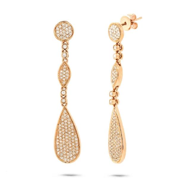 0.60 Ctw 14k Yellow Gold Diamond Pave Earring