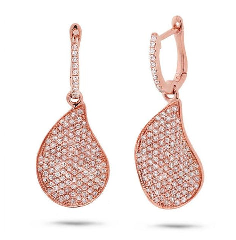 0.83 Ctw 14k Rose Gold Diamond Pave Earring