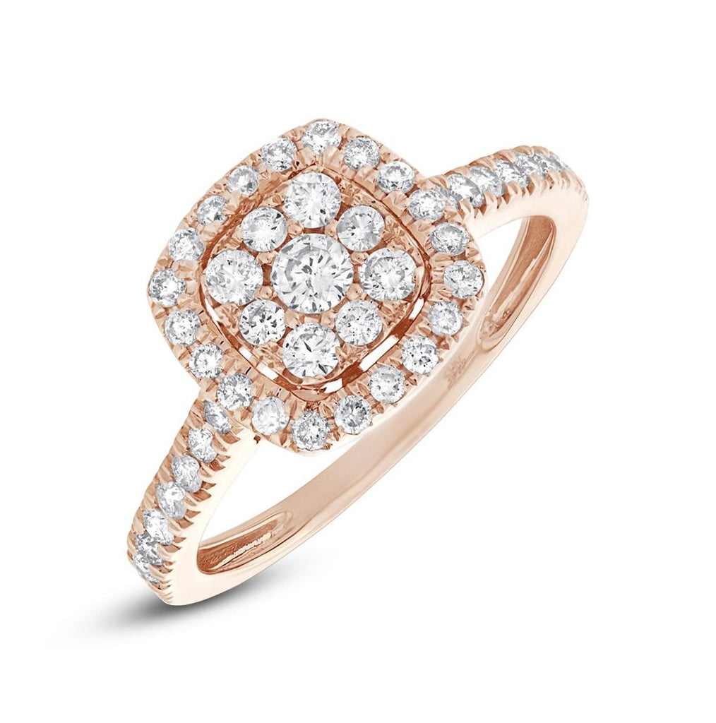 0.60 Ctw 14k Rose Gold Diamond Womens Ring