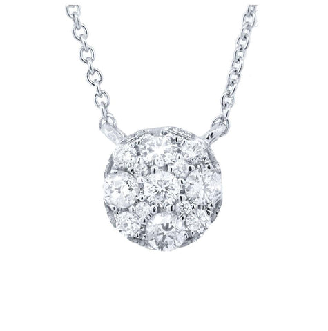 0.30 Ctw 14k White Gold Diamond Necklace