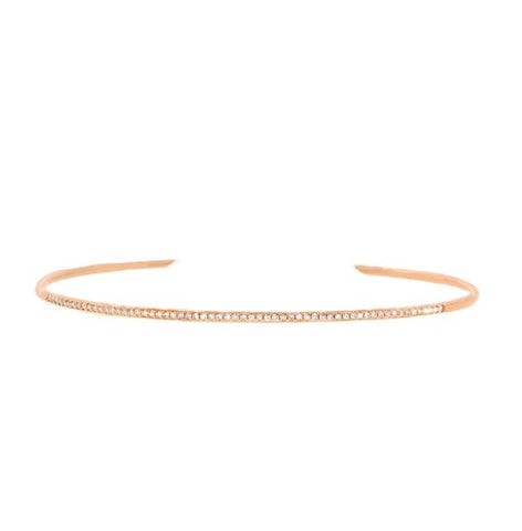 0.23 Ctw 14k Rose Gold Diamond Bangle Bracelet