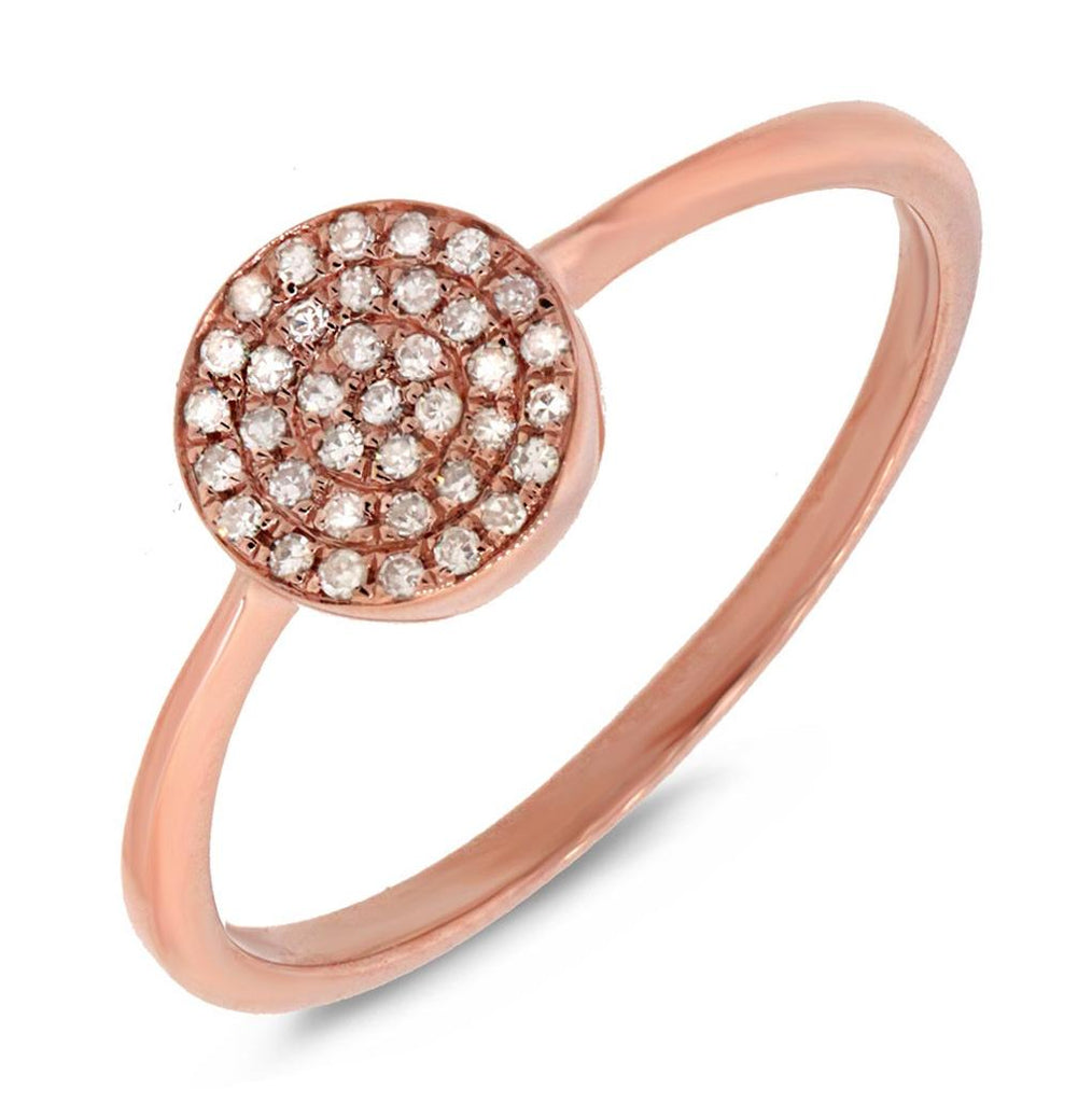 0.11 Ctw 14k Rose Gold Diamond Pave Womens Ring Size 5