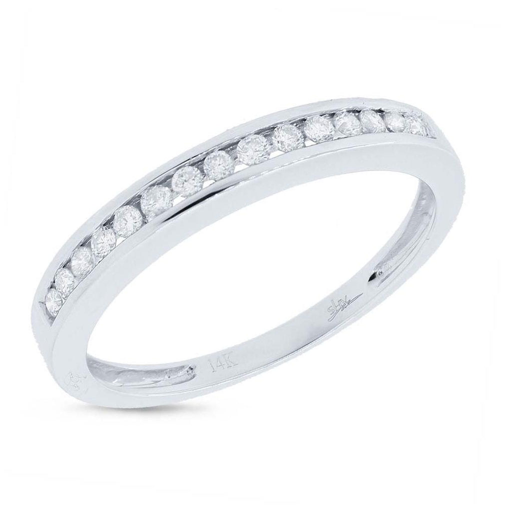 0.20 Ctw 14k White Gold Diamond Womens Band Size 5