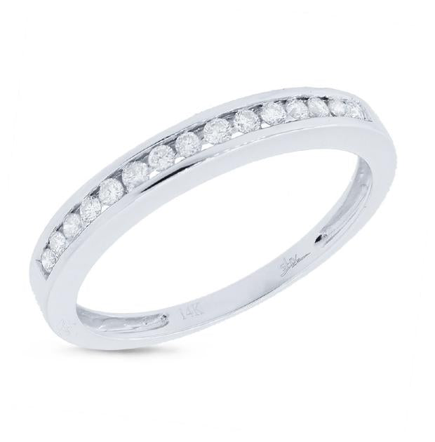 0.20 Ctw 14k White Gold Diamond Womens Band