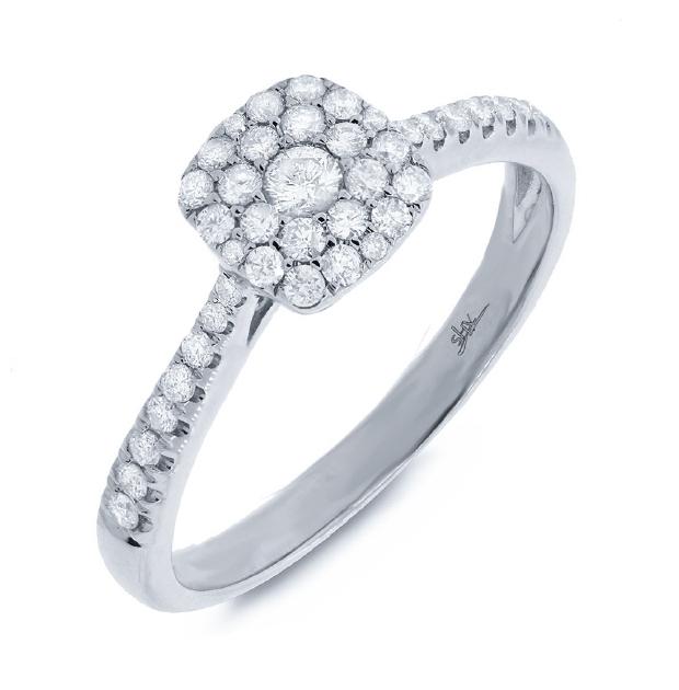 0.40 Ctw 14k White Gold Diamond Cluster Womens Ring