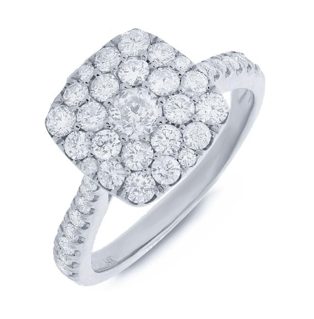 1.35 Ctw 14k White Gold Diamond Womens Ring