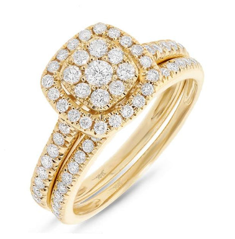 0.79 Ctw 14k Yellow Gold Diamond Wedding Set