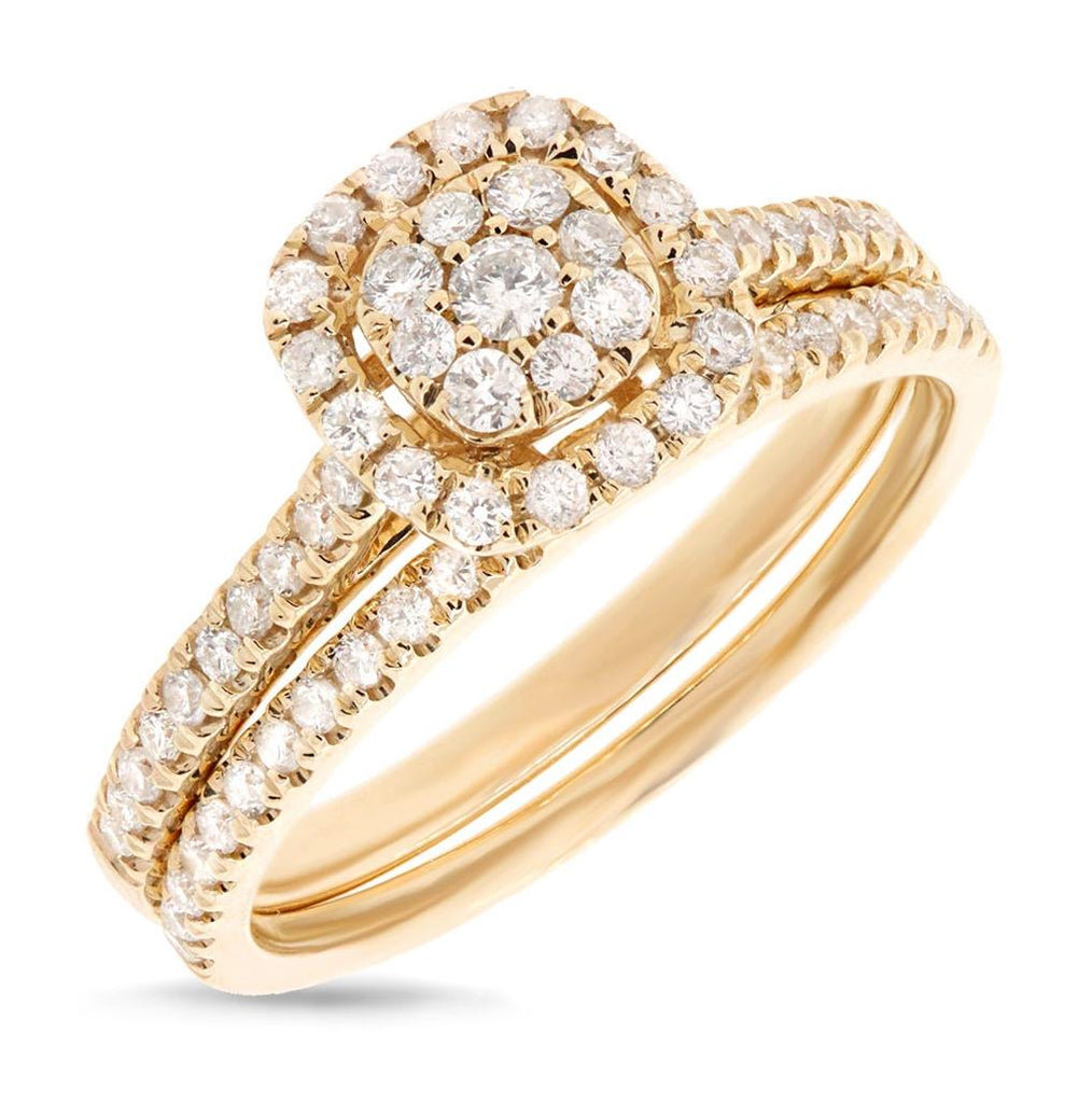 0.60 Ctw 14k Yellow Gold Diamond Wedding Set