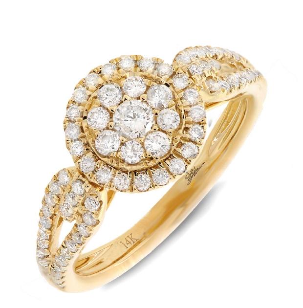 0.65 Ctw 14k Yellow Gold Diamond Womens Ring