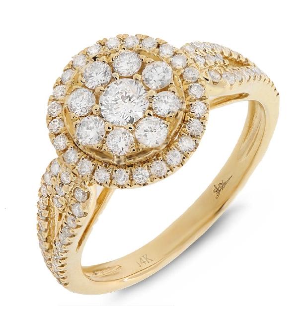 0.81 Ctw 14k Yellow Gold Diamond Womens Ring