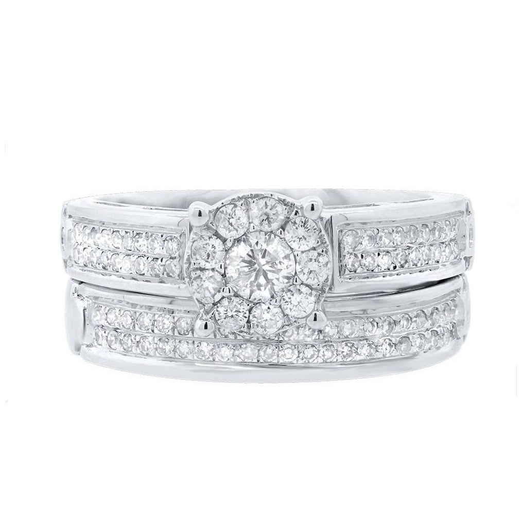 0.54 Ctw 14k White Gold Diamond Wedding Set