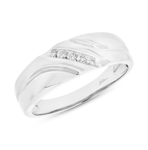 0.06 Ctw 14k White Gold Diamond Mens Band