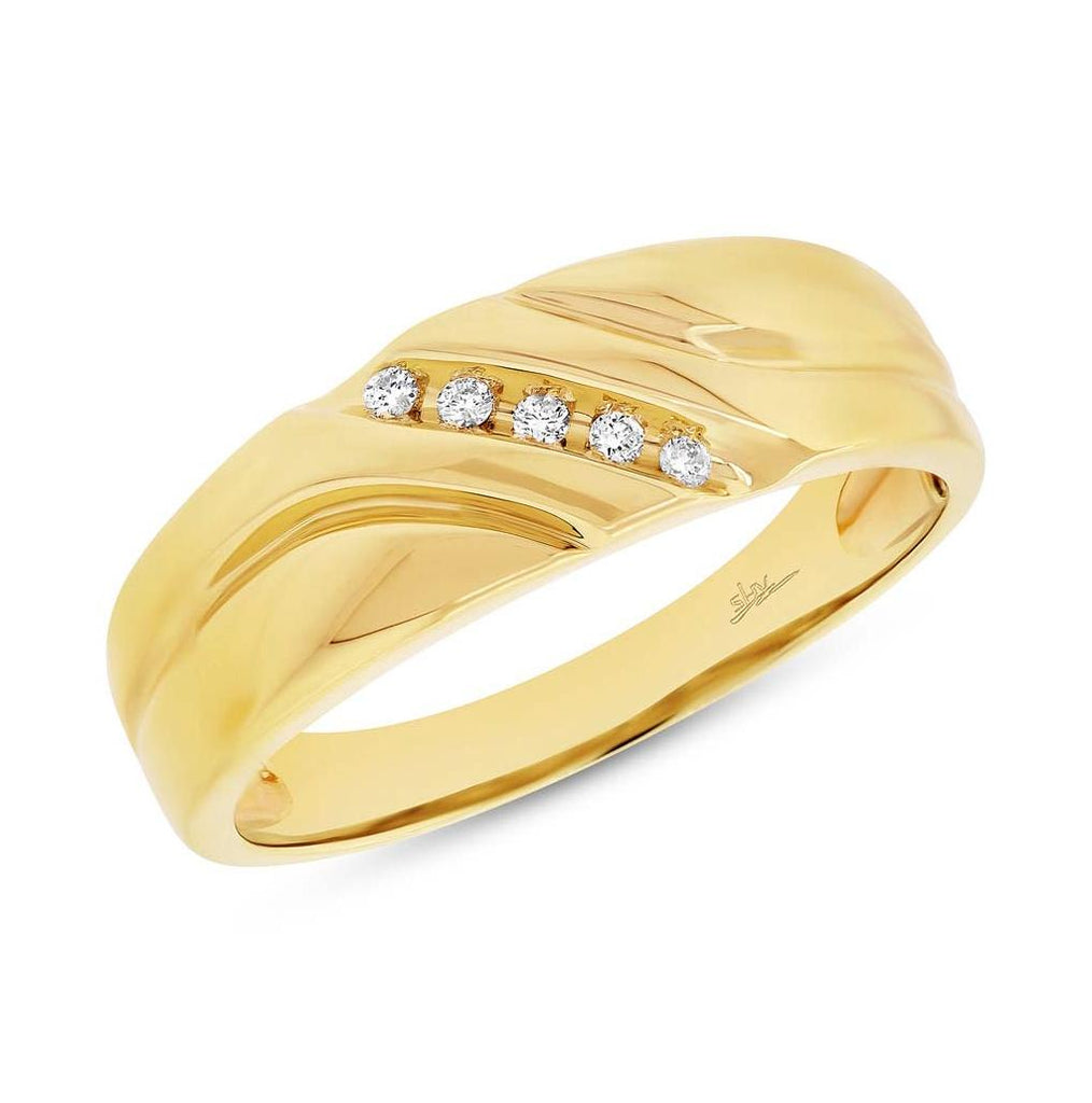 0.06 Ctw 14k Yellow Gold Diamond Mens Band