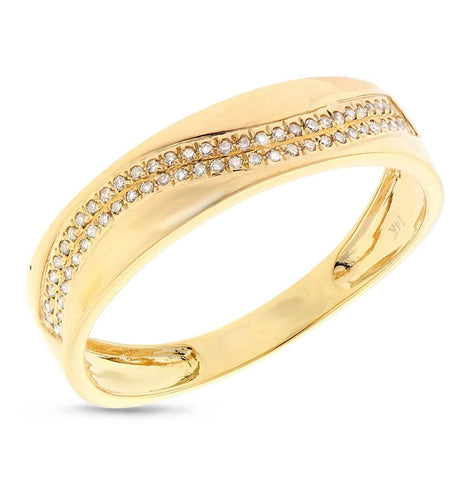 0.14 Ctw 14k Yellow Gold Diamond Mens Band