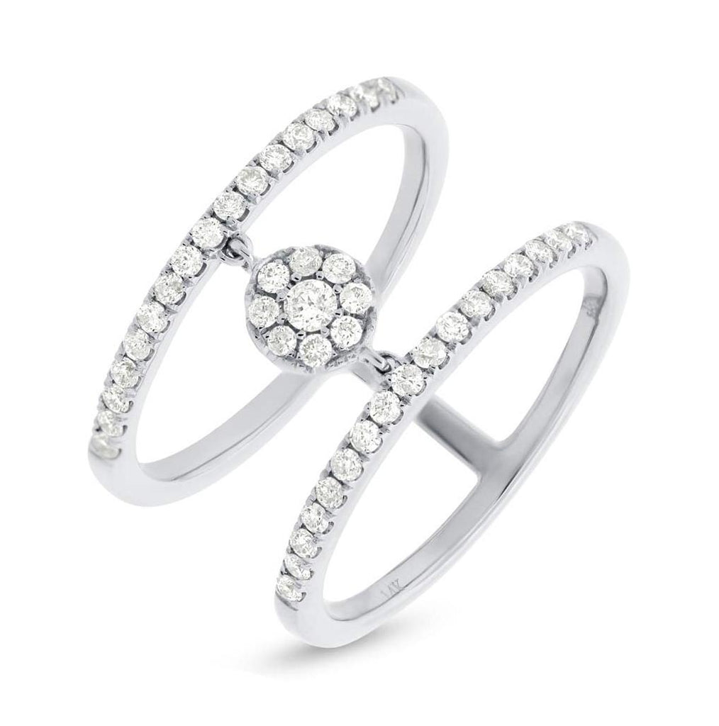 0.43 Ctw 14k White Gold Diamond Womens Ring Size 8.5
