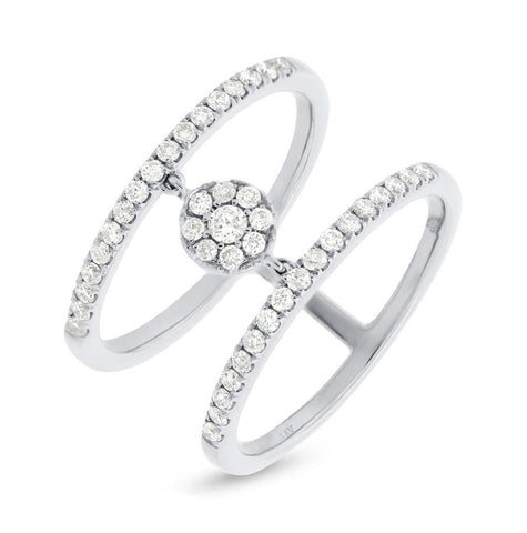 0.43 Ctw 14k White Gold Diamond Womens Ring Size 8.5