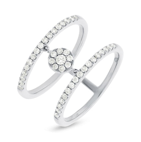 0.43 Ctw 14k White Gold Diamond Womens Ring