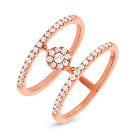 0.43 Ctw 14k Rose Gold Diamond Womens Ring