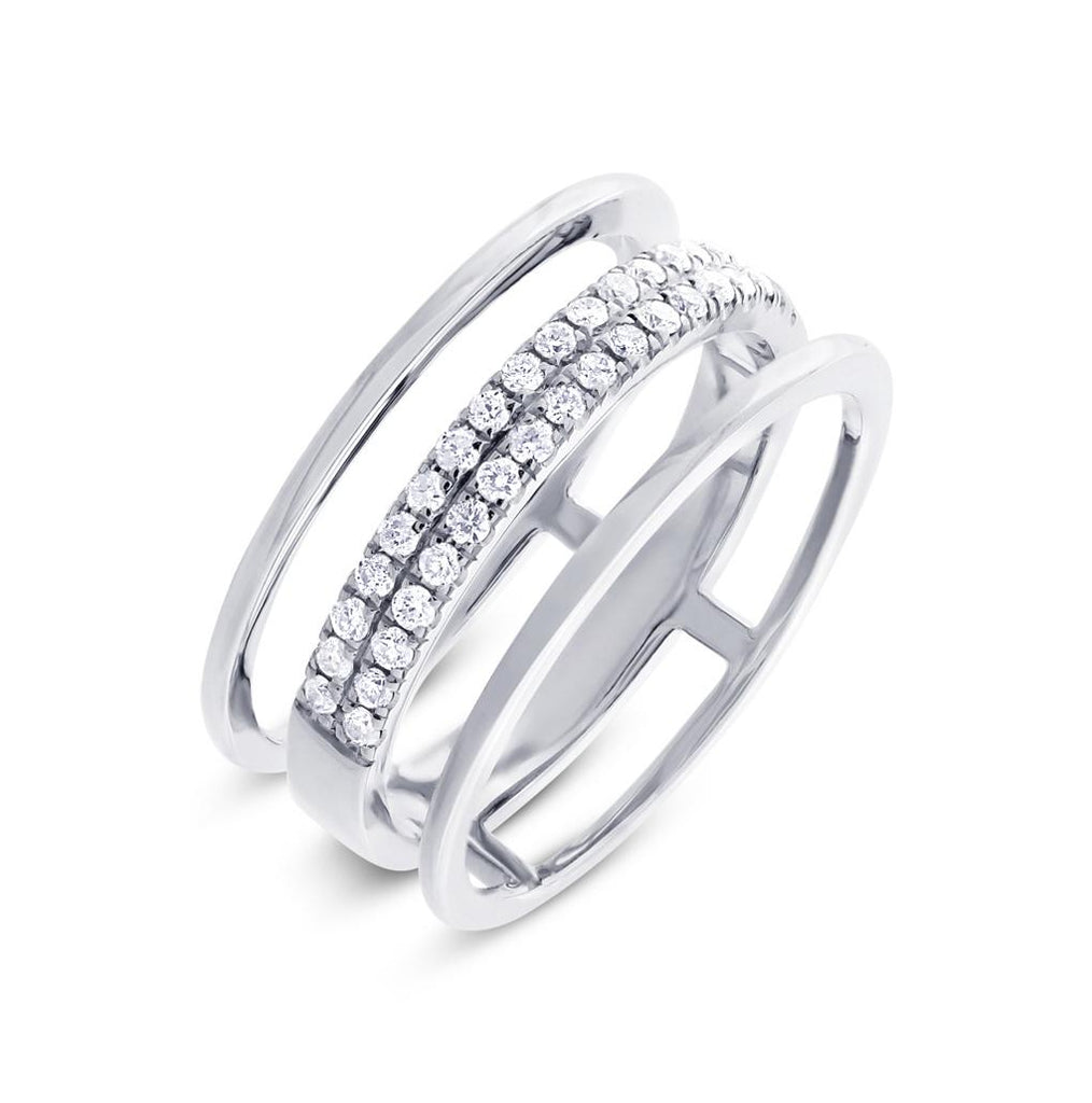 0.34 Ctw 14k White Gold Diamond Womens Ring