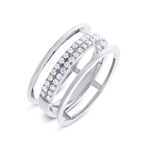 0.34 Ctw 14k White Gold Diamond Womens Ring