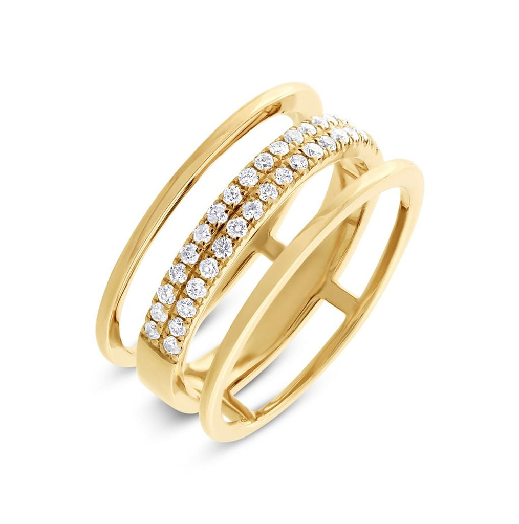 0.34 Ctw 14k Yellow Gold Diamond Womens Ring