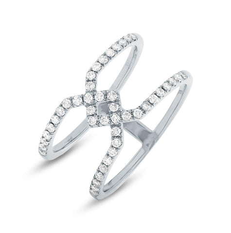 0.40 Ctw 14k White Gold Diamond Womens Ring