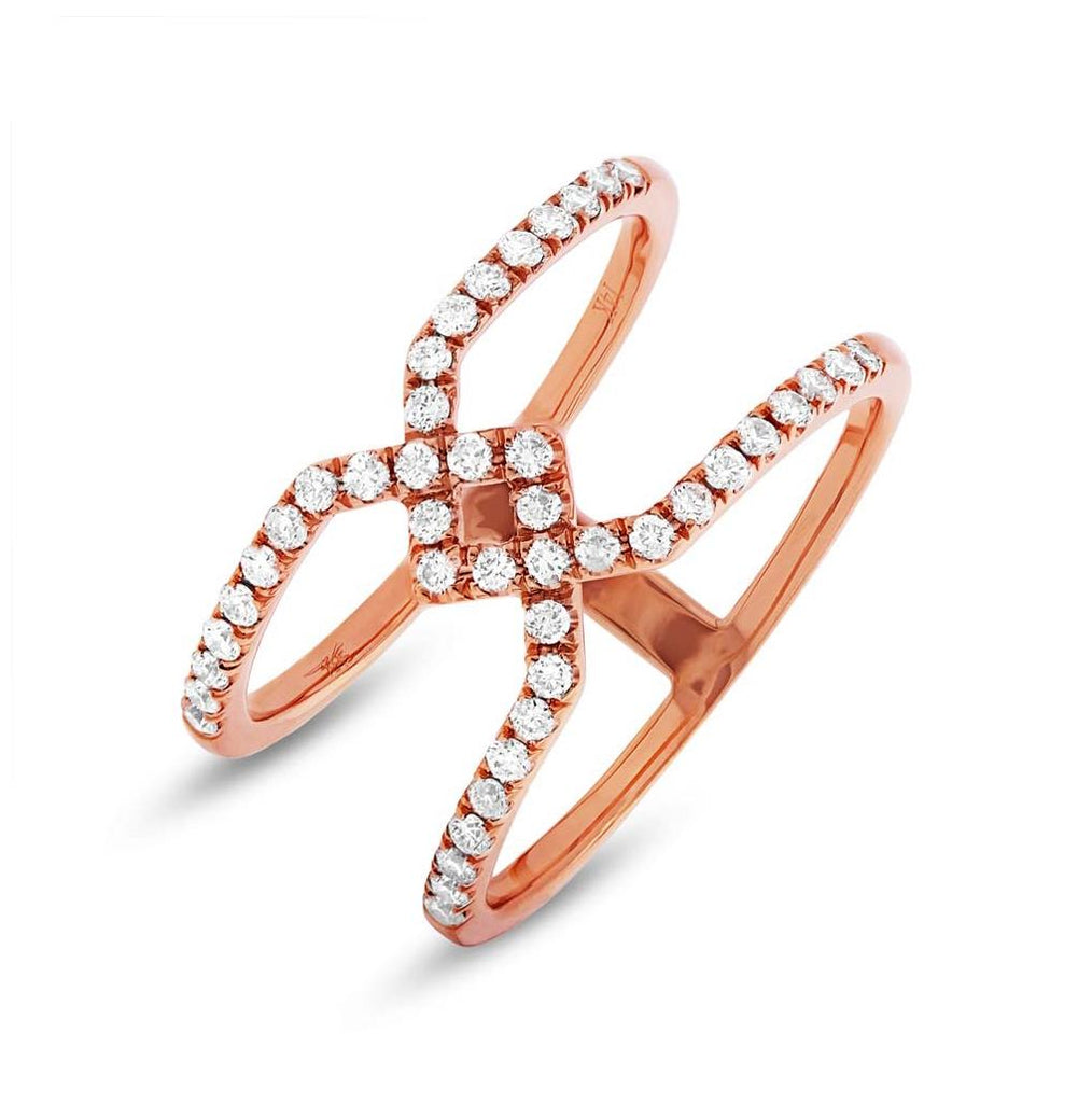 0.40 Ctw 14k Rose Gold Diamond Womens Ring Size 6.75