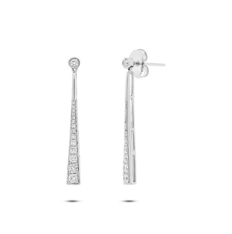 0.56 Ctw 14k White Gold Diamond Earring