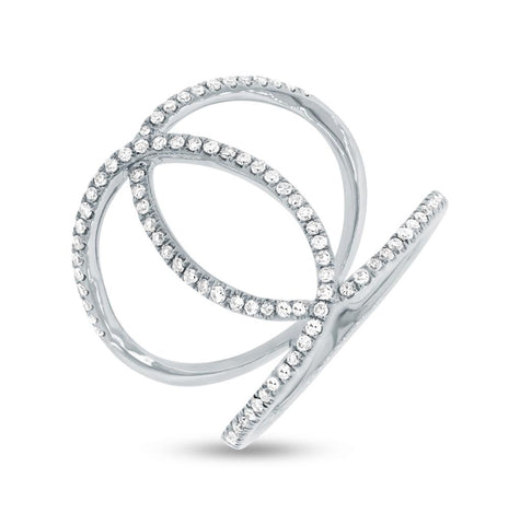 0.40 Ctw 14k White Gold Diamond Womens Ring Size 4