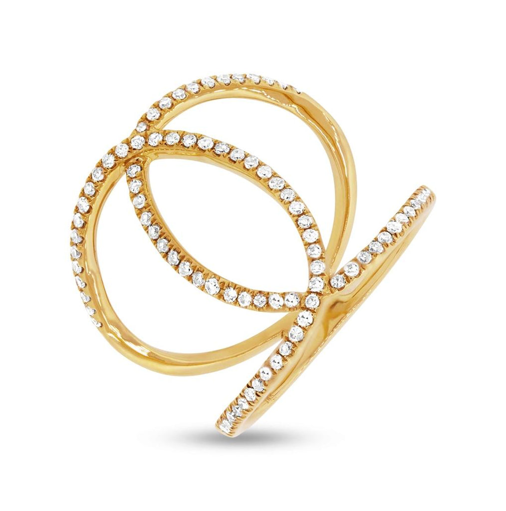 0.40 Ctw 14k Yellow Gold Diamond Womens Ring