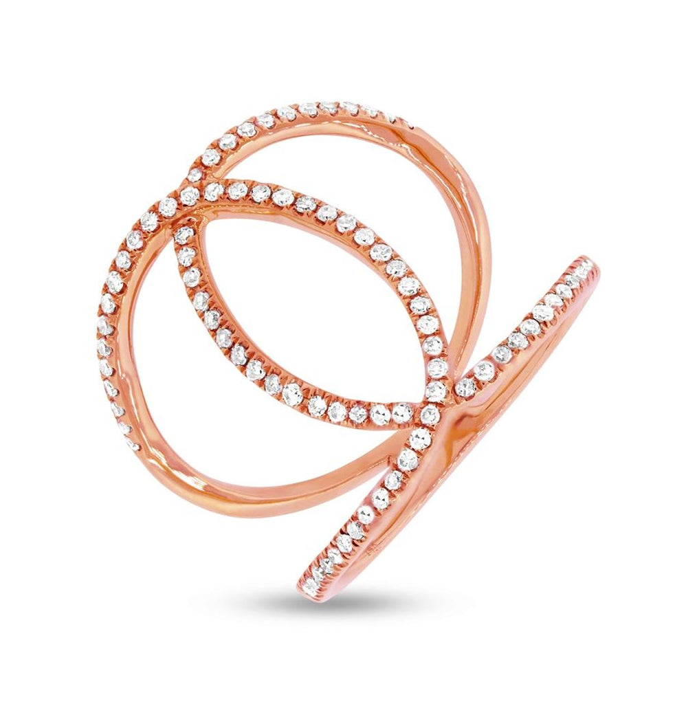 0.40 Ctw 14k Rose Gold Diamond Womens Ring