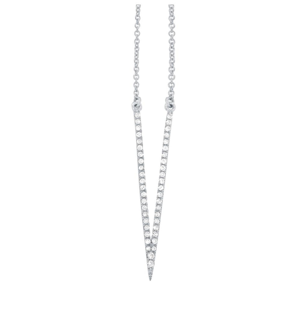 0.16 Ctw 14k White Gold Diamond Necklace