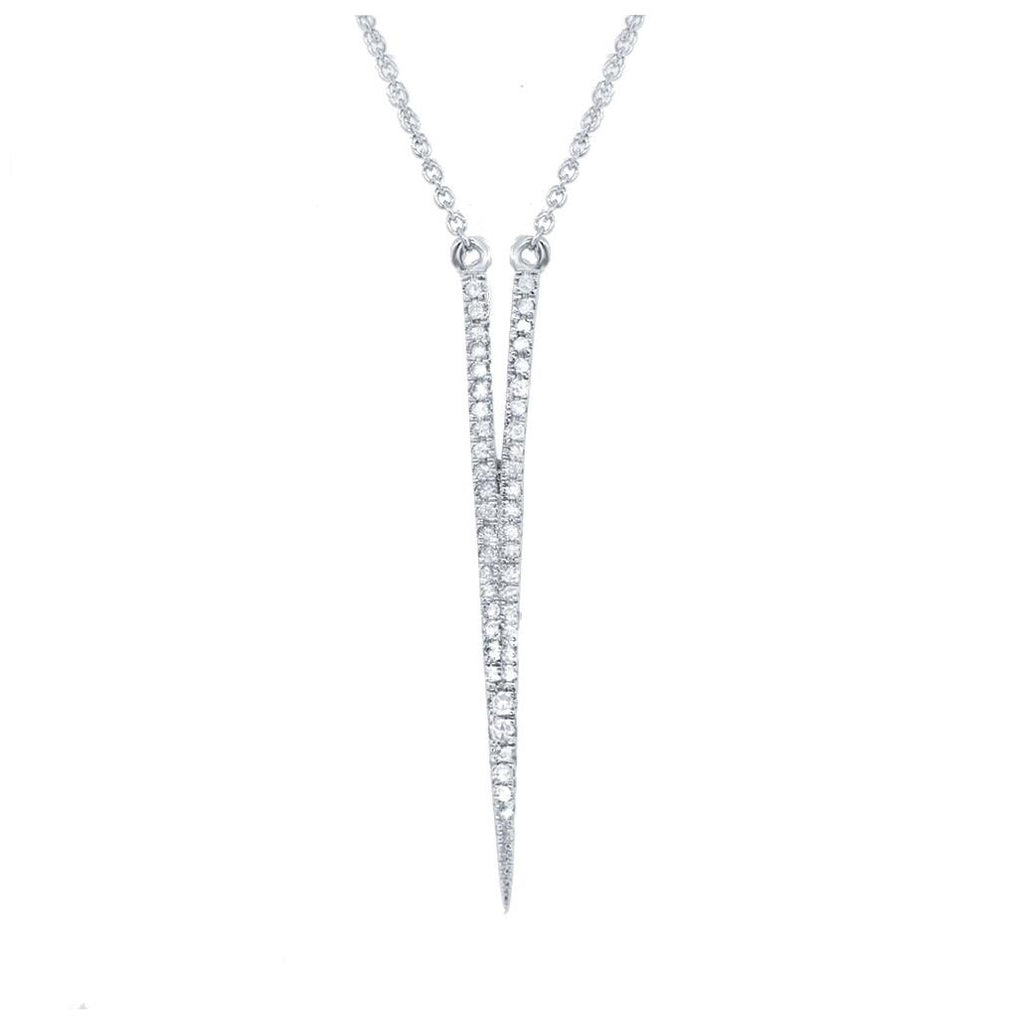 0.14 Ctw 14k White Gold Diamond Necklace