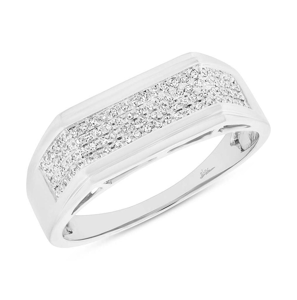 0.24 Ctw 14k White Gold Diamond Mens Wedding Band Ring