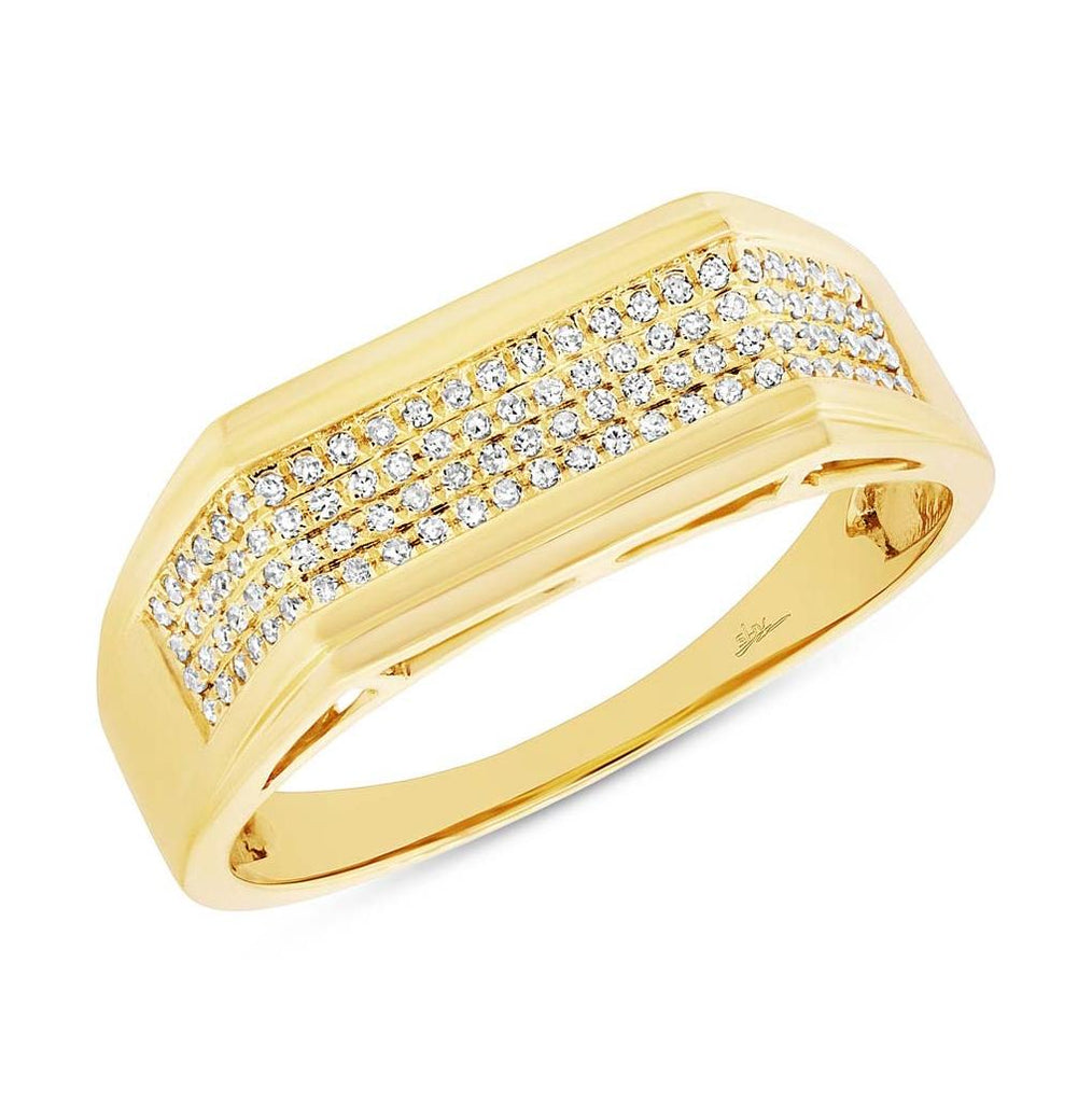 0.24 Ctw 14k Yellow Gold Diamond Mens Wedding Band Ring